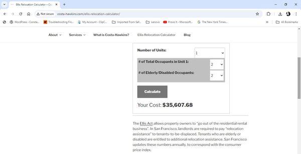 Relocation assistance requirement directly from the Costa Hawkins/Ellis Act site