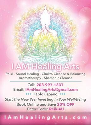 Reiki, sound healing, chakra cleanse and balancing.