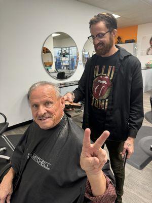 Yours Truly; Joe T. with my new barber Cody!