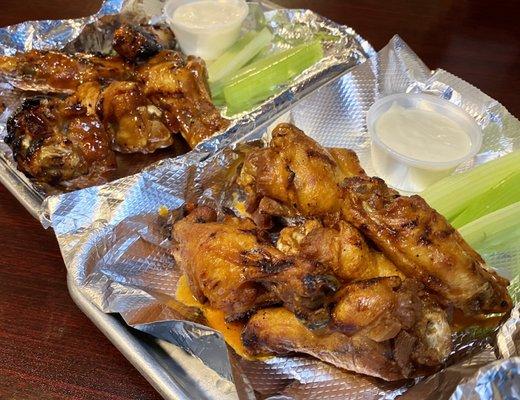 Grilled chicken wings not deep fried