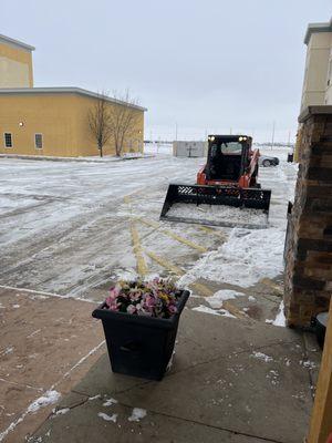 Snow removal at the Baymont hotel