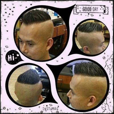 A nice hair cut done by our barber