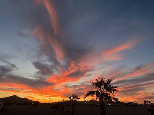 No place does sunsets like Quartzsite! Come enjoy our million-dollar views at Rice Ranch RV Park.