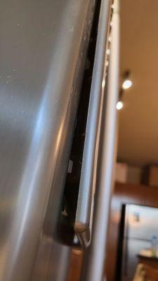 Blocked refrigerator door panel