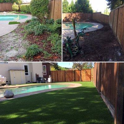 Residential with pool Before and After