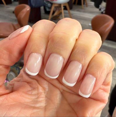 Perfect French manicure by Ligia.