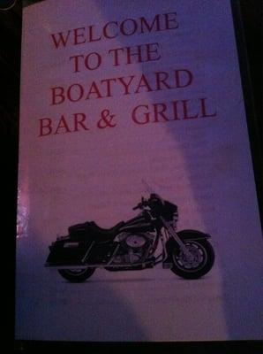 Cover if menu at boatyard