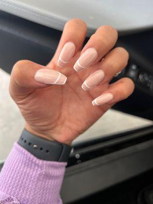 Simple nail design. $30 in addition to fill service.