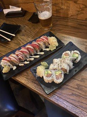 G Spot roll and salmon avocado roll (not on menu)