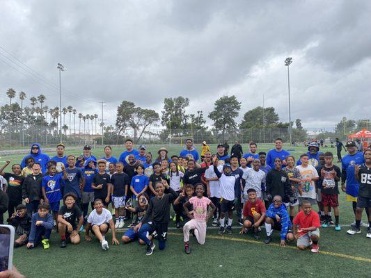 LA Rams flag football evaluation. IYFL