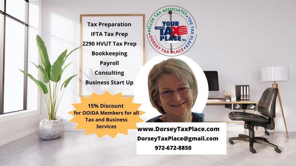 We offer tax preparation, bookkeeping, payroll service, accounting, small business consulting and more. www.DorseyTaxPlace.com