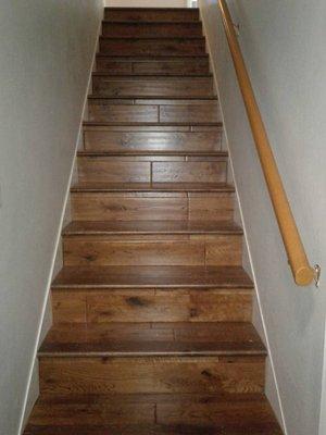 Custom Engineered Hardwood stairs