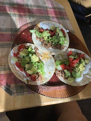 Guajillo beef tacos