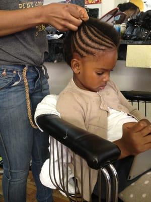 They do a great job with child hair-braiding.