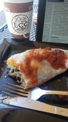 Breakfast burrito and coffee. What more is there to say!