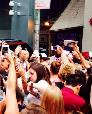 Spotting of James Franco outside the Longacre Theater, July 12, 2014