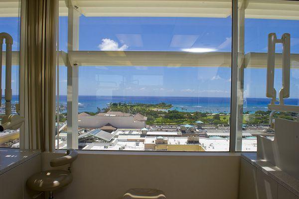 View of Ala Moana beach park from one of our operatories