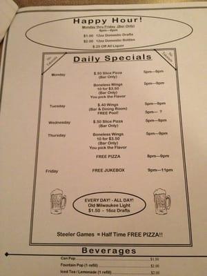 Daily specials