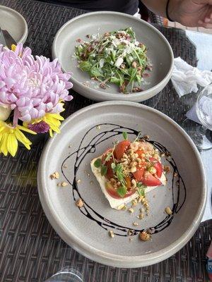 Feta and the dandelion salad appetizer