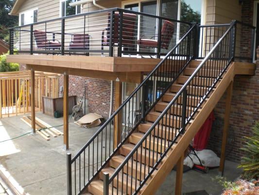 IPE decking with SS cable aluminum railing