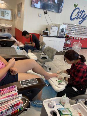 Pedicure station