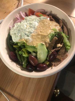 Lentil gyro bowl