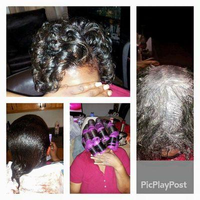 Relaxer, Hair color, Hair Trim, Roller Set,  and Style