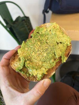 Avocado Toast from City Climber cafe located inside PRG