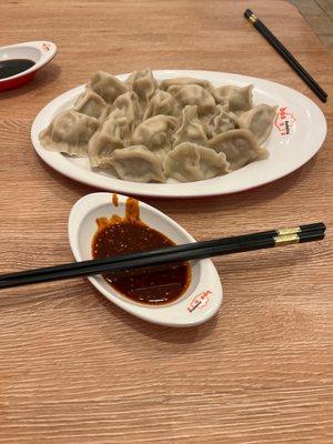 Pork dumplings with celery