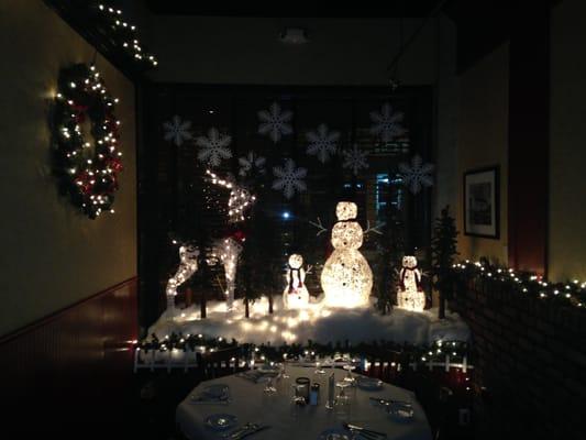 Front window of our restaurant during the hoilday season