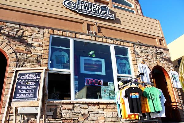 Find the Cayucos Collective store at 123 N. Ocean Ave in Cayucos, California. Right across the street from the Cayucos tavern!