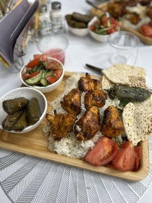 The Chicken BBQ Plate is served with sarma and Armenian salad.