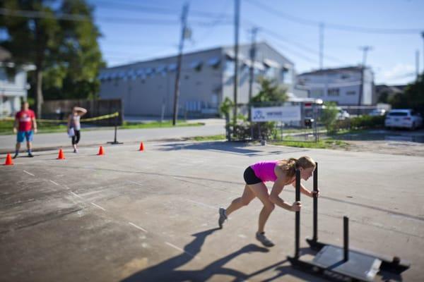 Sled Pushes out front