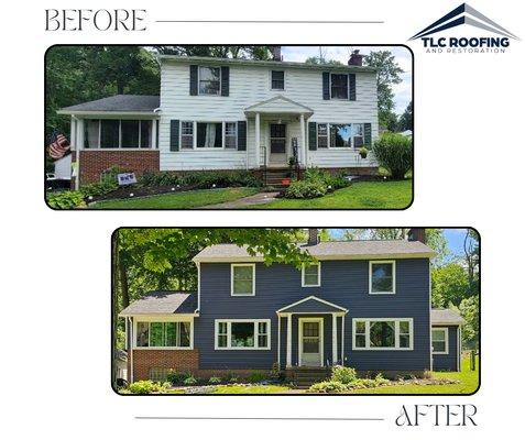 Before and After siding transformation