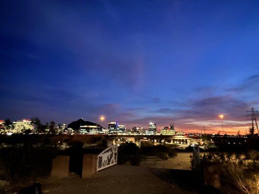 View of Tempe skyline just after sunset