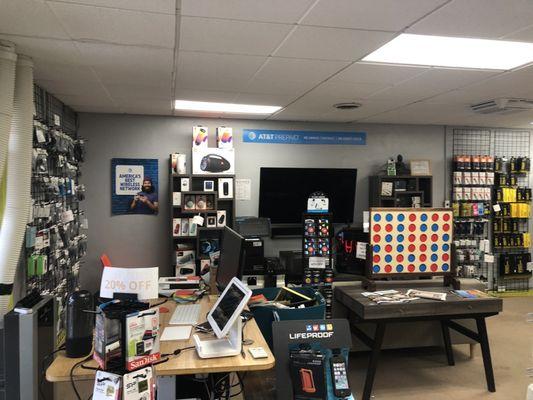 Interior with giant connect four game