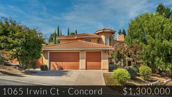 Sold: Mediterranean-style 4 bed, 3 bath home with a mini vineyard in Concord, CA for $1,300,000. Unique and luxurious living experience.