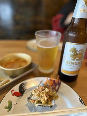 Thai Street style Oysters  with onion flakes