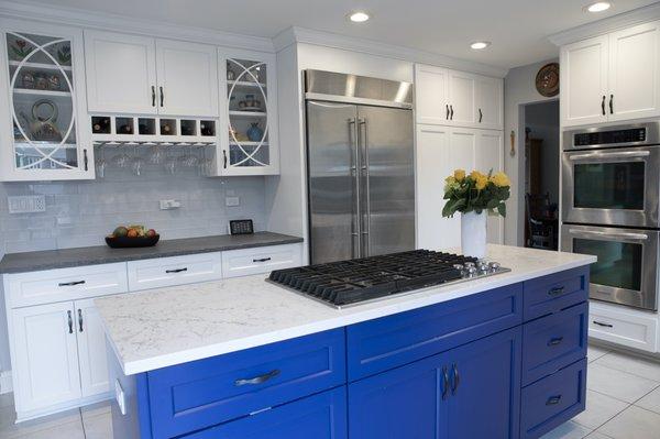 Custom kitchen remodel with statement island