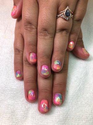 Tie-dye gel manicure