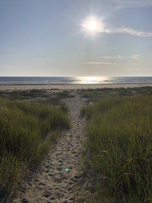 The beach once you walk to the berm