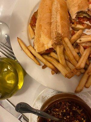 Chicken Parmigiana sandwich