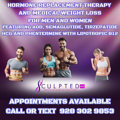 Sculpted MD specializes in Testosterone and Hormone Replacement Therapy  for men and women. Optimized hormone levels amke a big difference!