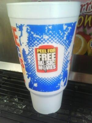 Free Redbox rental with 44 oz purchase!! Yay, I got the last one!!