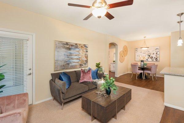 Living room and dining room at Broadstone Desert Sky