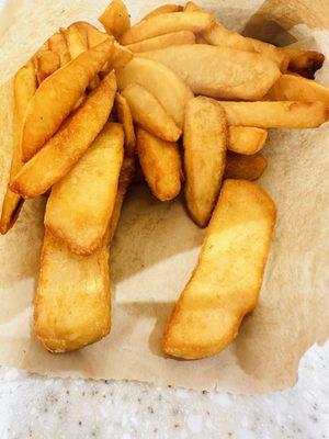 Hot and crispy steak fries. $3.95.