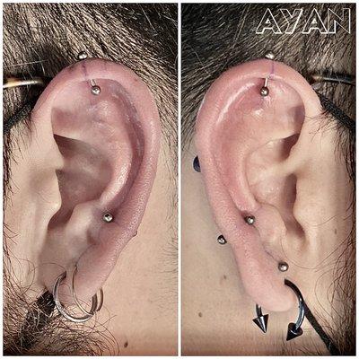 Curated ears 
#piercings_by_Ayan