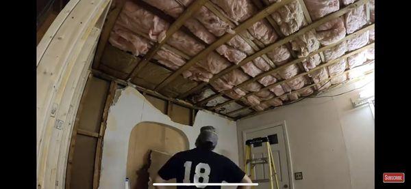 Removing old ceiling