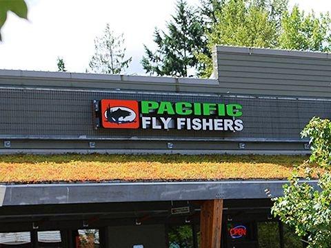 Pacific Fly Fishers exterior storefront sign