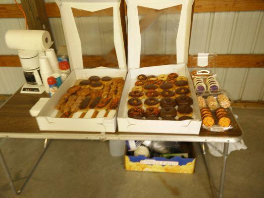 A healthy breakfast and hot coffee for our customers from Lakeland Bakery, a unique family owned bakery.